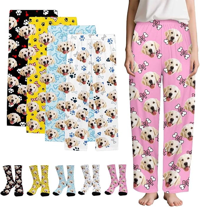 Custom Couple Pajama Pants Sock by FUNAO