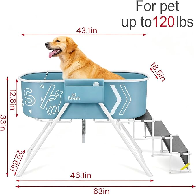 Furesh Foldable Dog Washing Station for Large Dogs with Stairs - Image 7