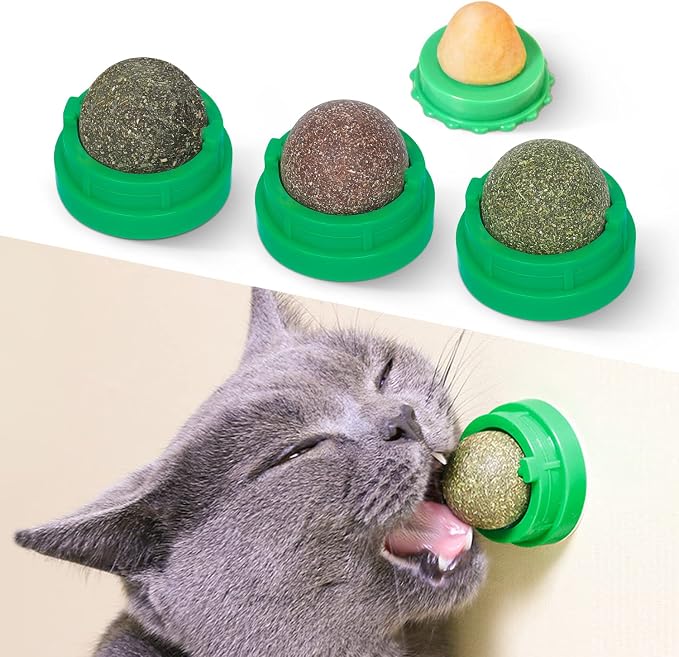 Potaroma Catnip Toys Balls 4 Pcs, Extra Cat Energy Ball, Edible Kitten by Potaroma