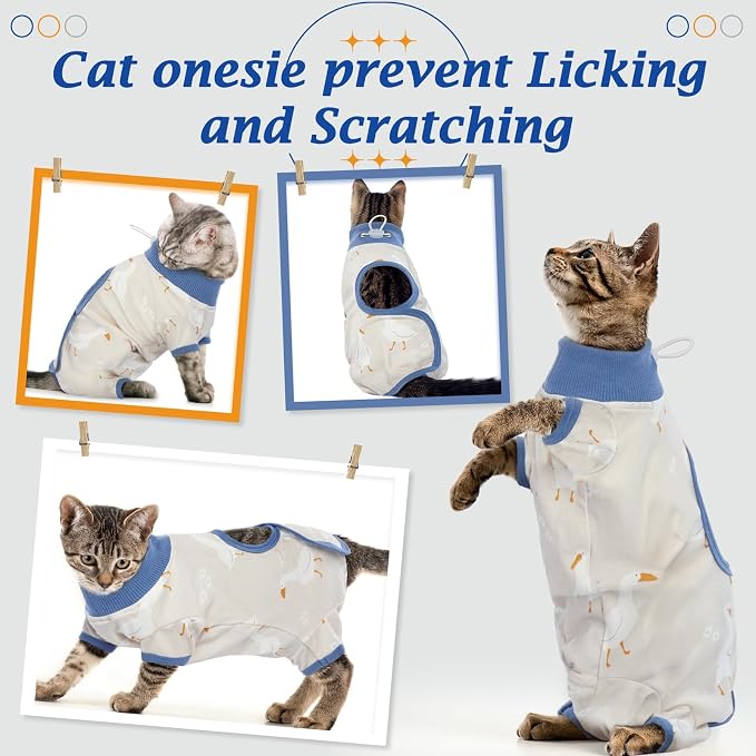 DENTRUN Cat Surgery Recovery Suit Female Male Soft Onesie, Kitten Surgical - Image 3