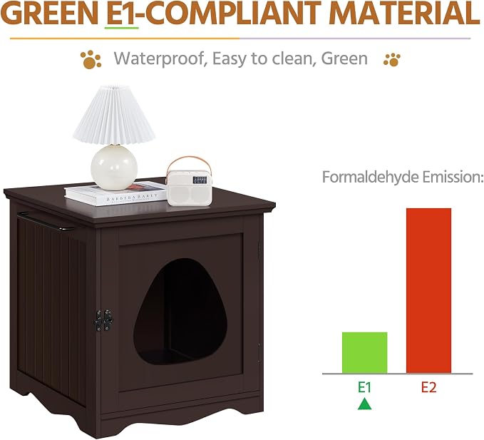 Yaheetech Cat Litter Box Enclosure, Litter Box Furniture Hidden - Image 9