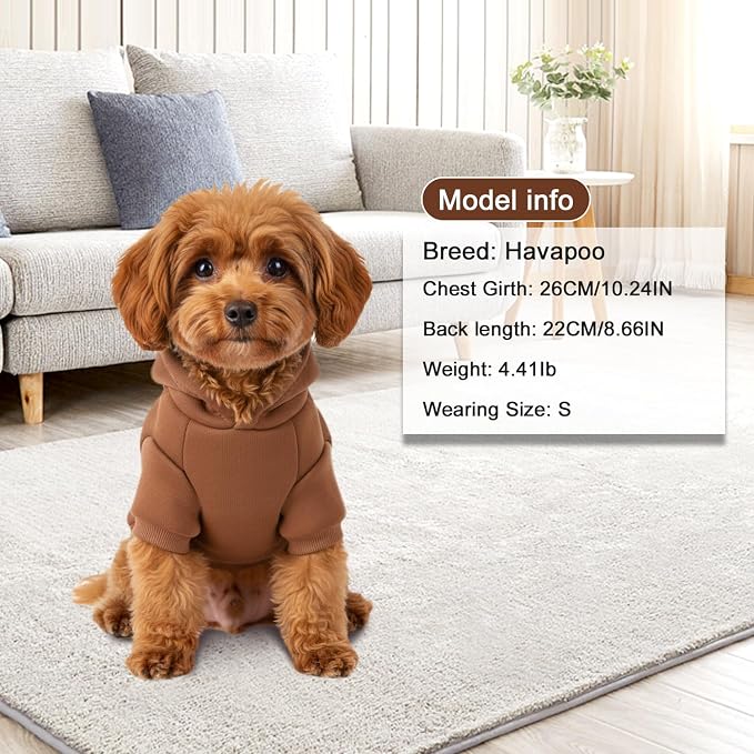 2 Pack Dog Hoodie Warm Hood Dog Sweater Cold Weather Small Dogs Sweatshirt - Image 3