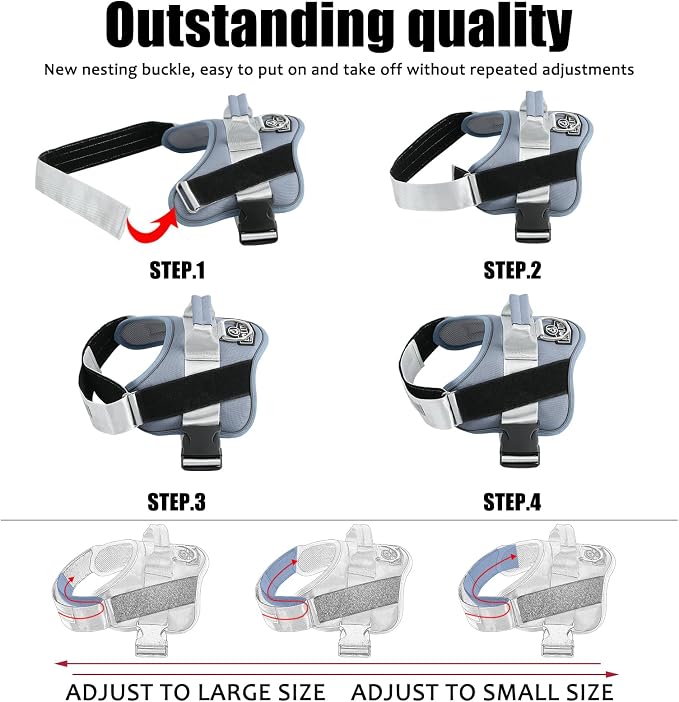 Bolux Dog Harness, No-Pull Reflective Dog Vest, Breathable Adjustable Pet - Image 3