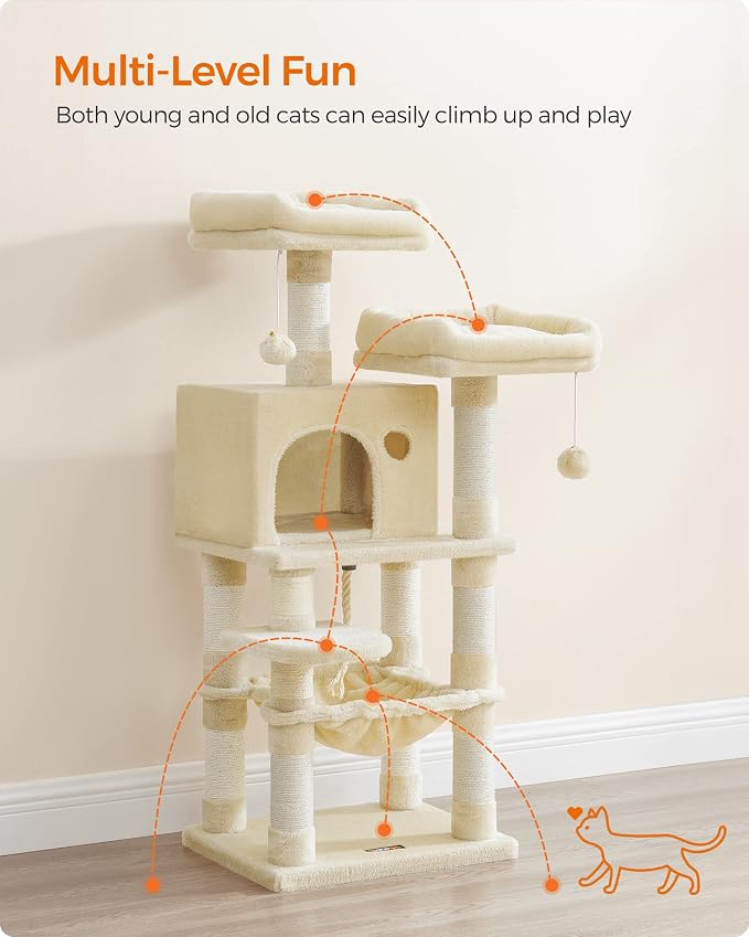 Feandrea Cat Tree, 44.1-Inch Cat Tower - Image 3