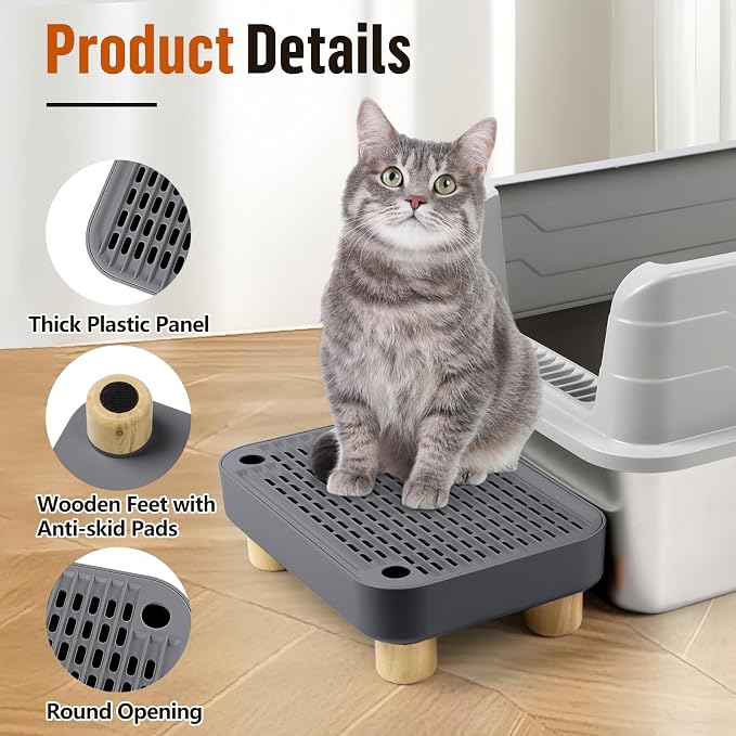Cat Litter Box Step Ramp, Cat Litter Catcher Mat - Image 4