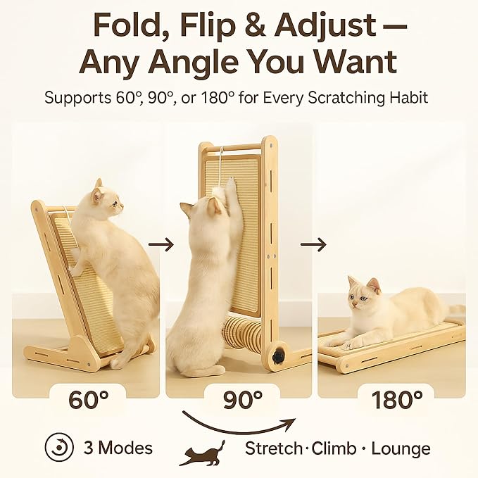 32" Foldable Sisal L Shaped Cat Scratch Pad - Image 9