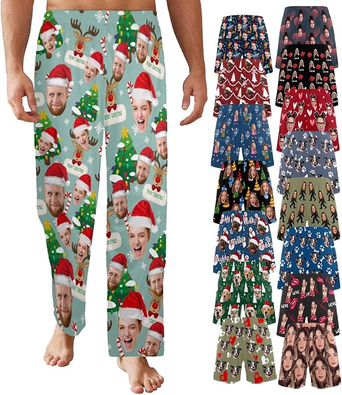 Custom Pajama Pants for Men, Personalized PJ Pants by MYESCUSTOM