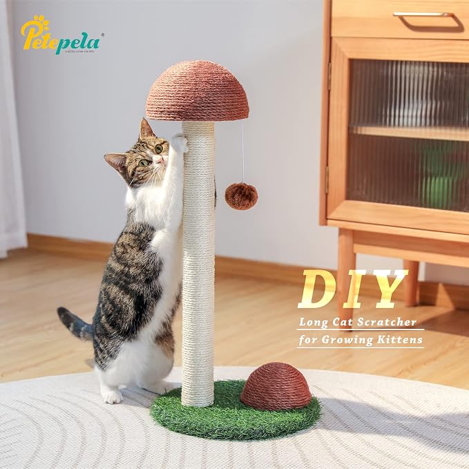 PETEPELA Cat Scratching Post, Mushroom Tall Cat Scratcher Featuring - Image 4