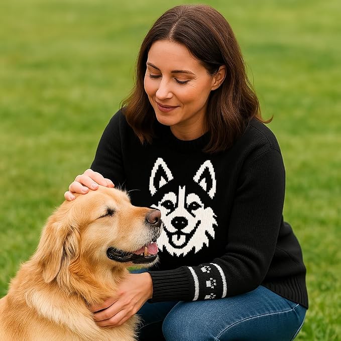 Custom Dog Knit Sweater for Women Personalized Pet Paw Print Pullover Dog Mom - Image 6