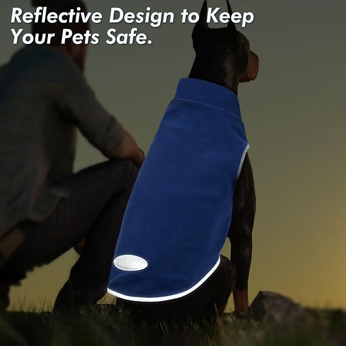 cyeollo 2 Pack Fleece Dog Sweater Pullover Dog Sweatshirt Reflective - Image 7
