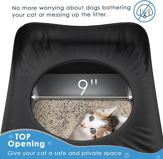 Top Entry Cat Litter Box with Lid, Stainless Steel Extra Large Enclosed Cats - Image 4
