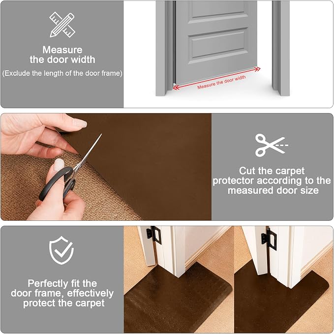 Uross Carpet Protector for Pets -3.6FT Brown Round Corner Plastic Carpet - Image 4