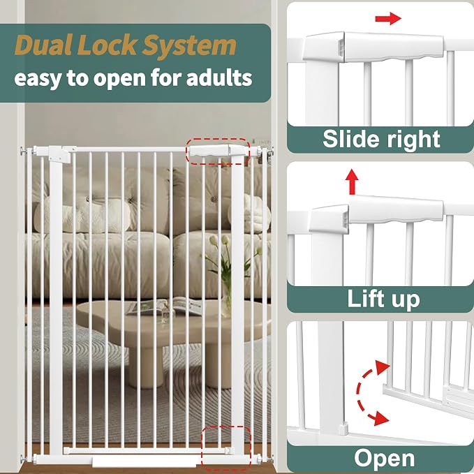40.55" Tall, 45.86-53.74 Inch Wide, 1.37" Ultra Narrow Spacing Dog Pet Baby - Image 8