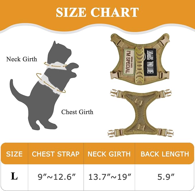 Tactical cat Vest Adjustable Kitten Harness no Pull Puppy Vest - Image 7