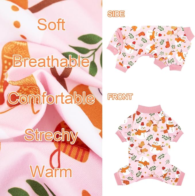XPUDAC 4 Pack Thanksgiving Turkey Dog Pajamas Soft Strechy Puppy Onesies Funny - Image 5
