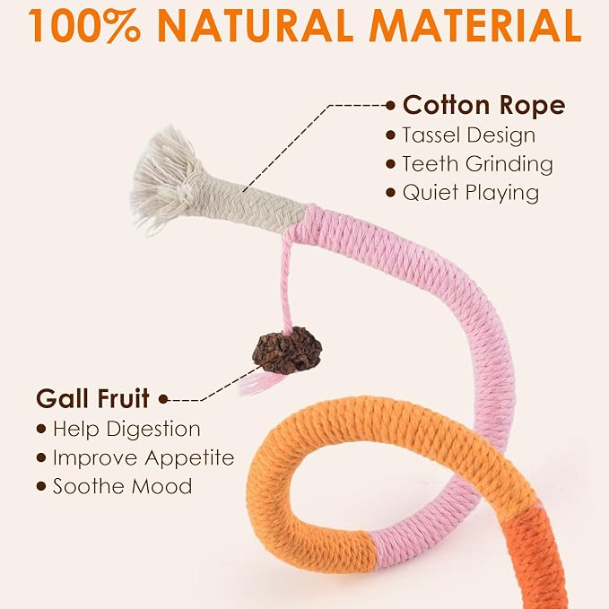 TINDTOP Cat Toys Chew Ropes, 3 Pack Interactive Cat Nip Kicker Toy - Image 2