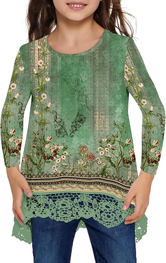 storeofbaby Girls Casual Tunic Tops Short Sleeve Loose Soft Blouse T-Shirt - Image 3