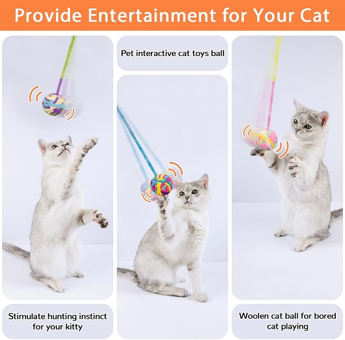 Retro Shaw Cat Toys Balls, Interactive Kitten Toys - Image 7