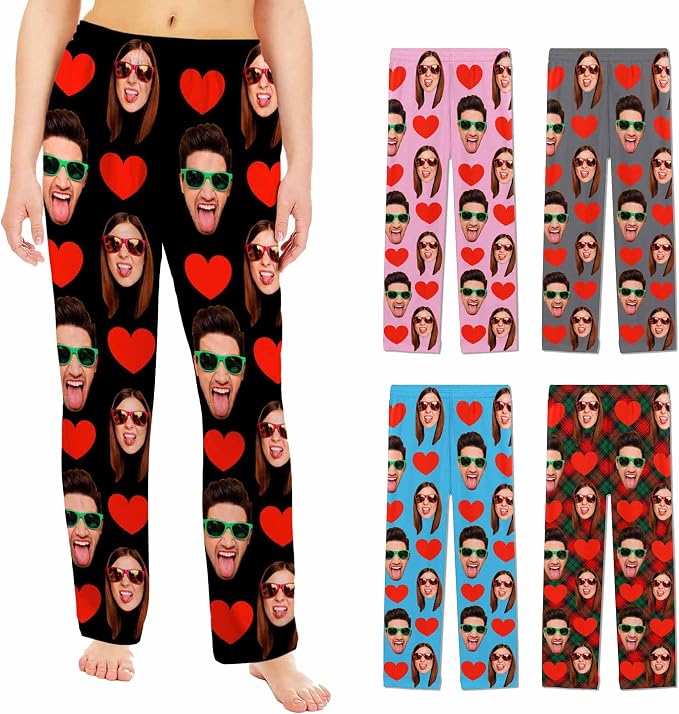 Custom Pajama Pants Women Personalized Face Pajamas Bottom Couple Pajama Pants by MYESCUSTOM