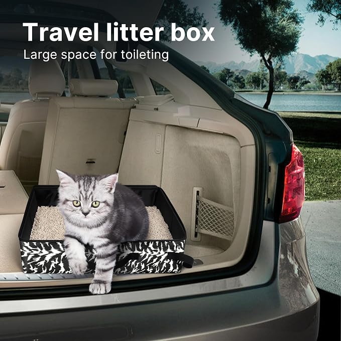 Portable Litter Box for Cats Kitten Foldable Travel Litter Box - Image 5
