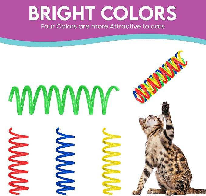 SPOT Colorful Springs Cat Toys – 3" Bouncy Coils - Image 7