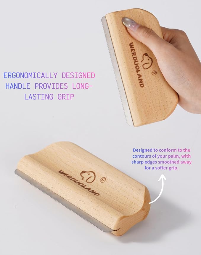 Gentle Deshedding Brush for Short, Medium & Long Hair Dog——Wooden Handle - Image 5