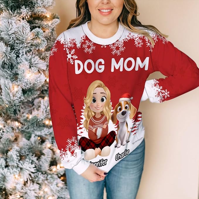 Wrappiness A Girl And Her Dog Christmas Sweatshirt - Image 4