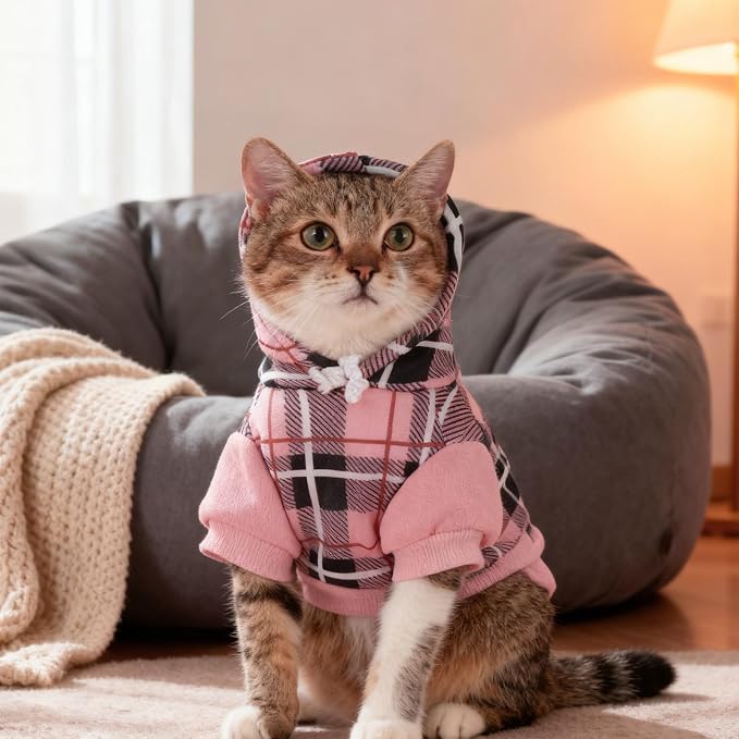 EXPAWLORER Plaid Cat Hoodie - Image 8