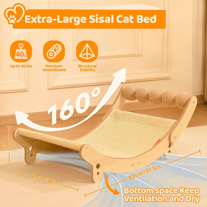 Cat Scratcher Cat beds for Indoor Cats Extra Large Sisal Scratchers for Adult - Image 3