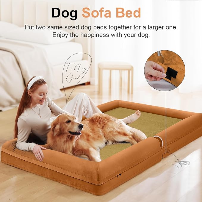 Large Dog Bed Orthopedic Washable: Jumbo Dog Bed Bolster Extra Large Dogs Egg - Image 3