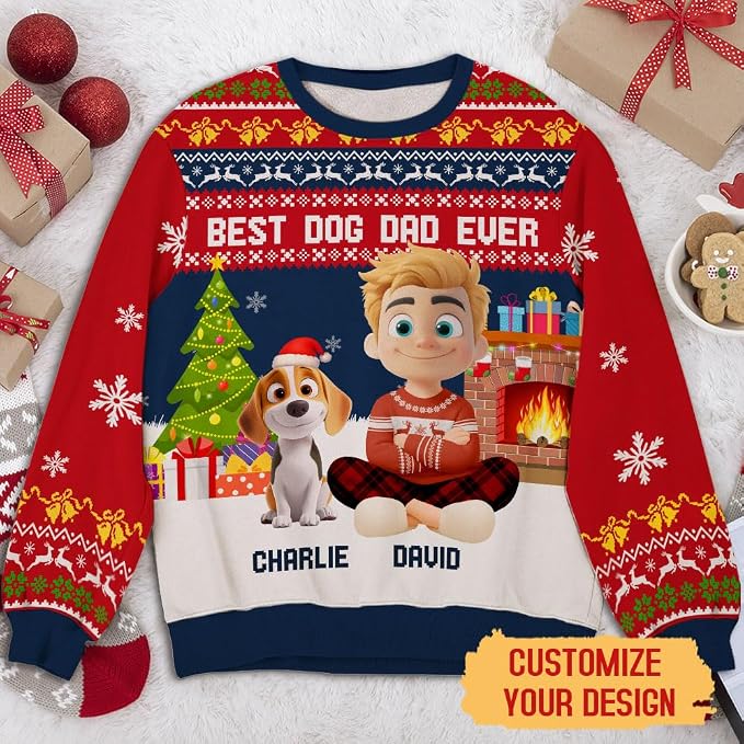Wrappiness A Girl And Her Dog Christmas Sweatshirt - Image 2