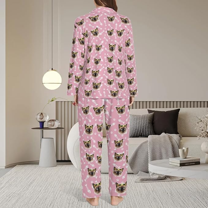 Custom Face Pajamas for Women Men, Personalized Dog Cat Pet Pajamas Set - Image 3