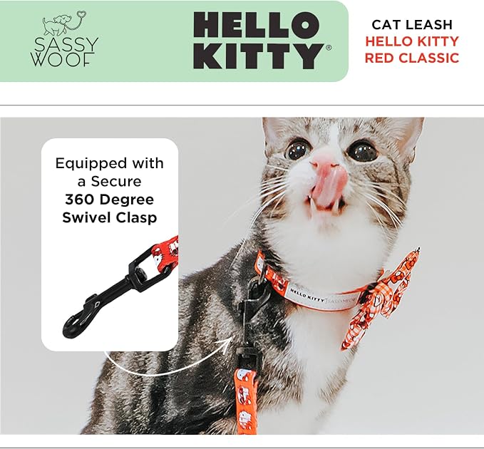 Sassy Woof Hello Kitty® Red Classic Cat Leash 60-Inch - Image 4