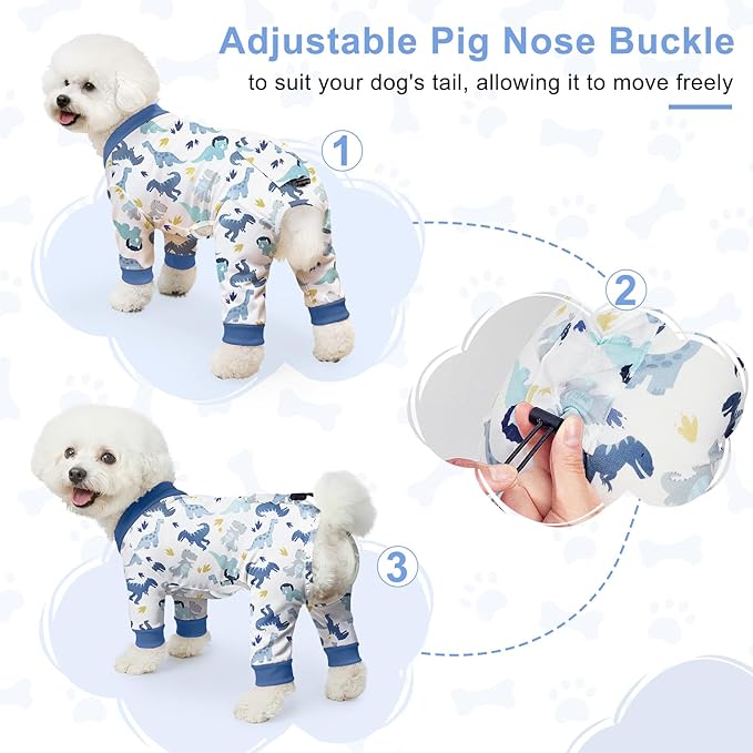 Bienbee Dog Pajamas, 4 Pack Dog Recovery Suit Shedding Suit Cute Soft Puppy - Image 4