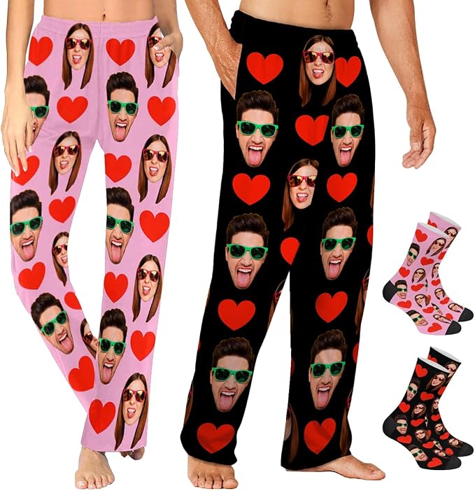 MyPupSocks Custom Pajama Pants for Pet Lover, Personalized Photo Face Printed by MyPupSocks