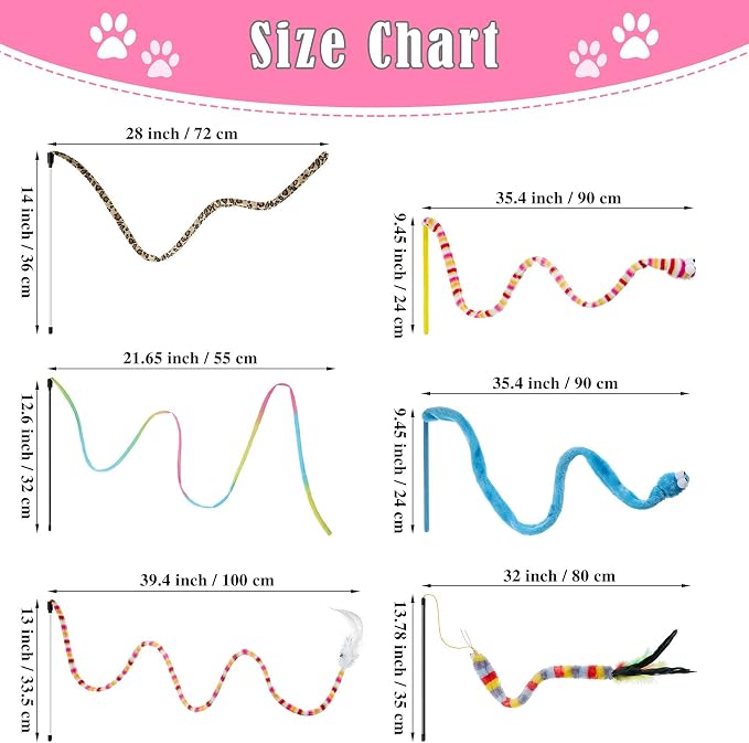 6 Pieces Cat Toys Interactive Cat Wand Toys - Image 2