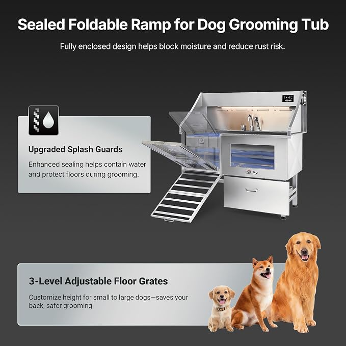 Dog Washing Station with Pet Dryer, 304 Stainless Steel Pet Wash Sink - Image 5