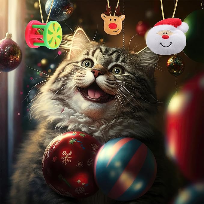 Christmas Cat Toys 19pcs, Christmas Stocking Assorted Toys Cat Gifts - Image 2