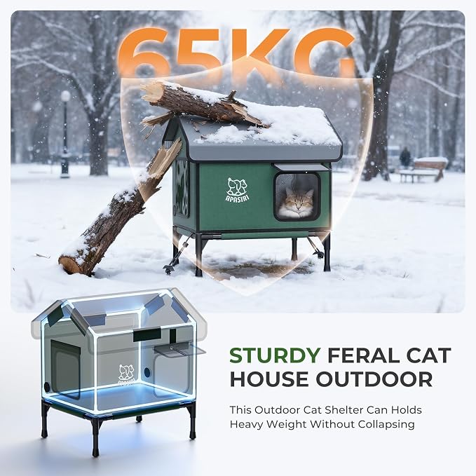 Apasiri Heated Outdoor Cat House Weatherproof - Image 7