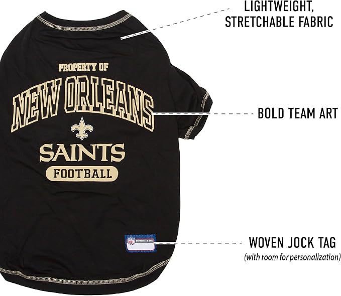 NFL New Orleans Saints Dog T-Shirt - Image 5