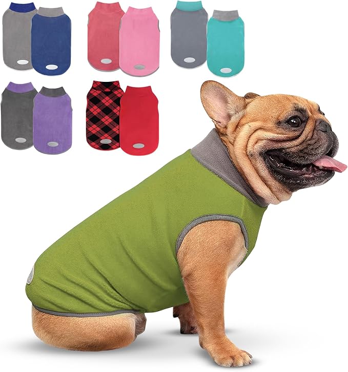 cyeollo 2 Pack Dog Sweater Fleece Vest Dog Sweatshirt Reflective Lightweight by CYEOLLO