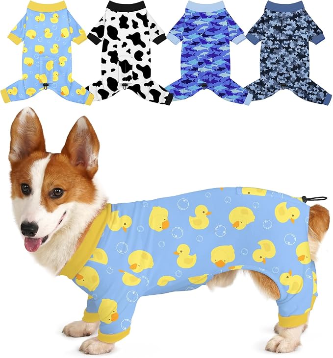 Bienbee Dog Pajamas, 4 Pack Dog Recovery Suit Shedding Suit Cute Soft Puppy by Bienbee