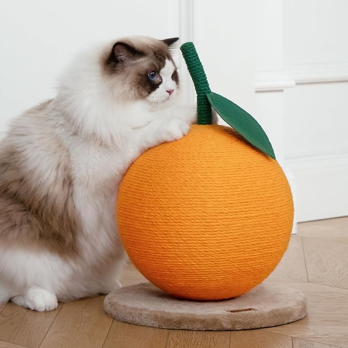 VETRESKA Orange Cat Scratching Post, Cute Cat Scratcher - Image 8