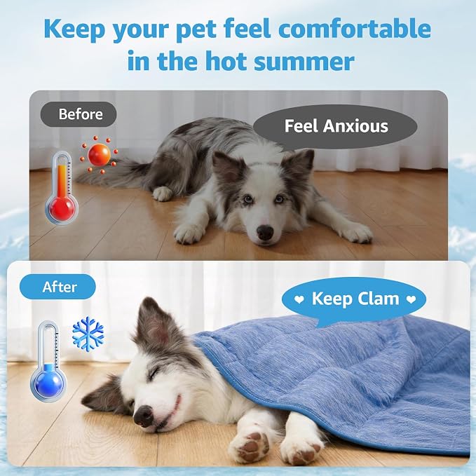PICK FOR LIFE Cooling Blanket for Dogs, 0.4 Q-MAX Pets Cooling Comforter Throw - Image 4
