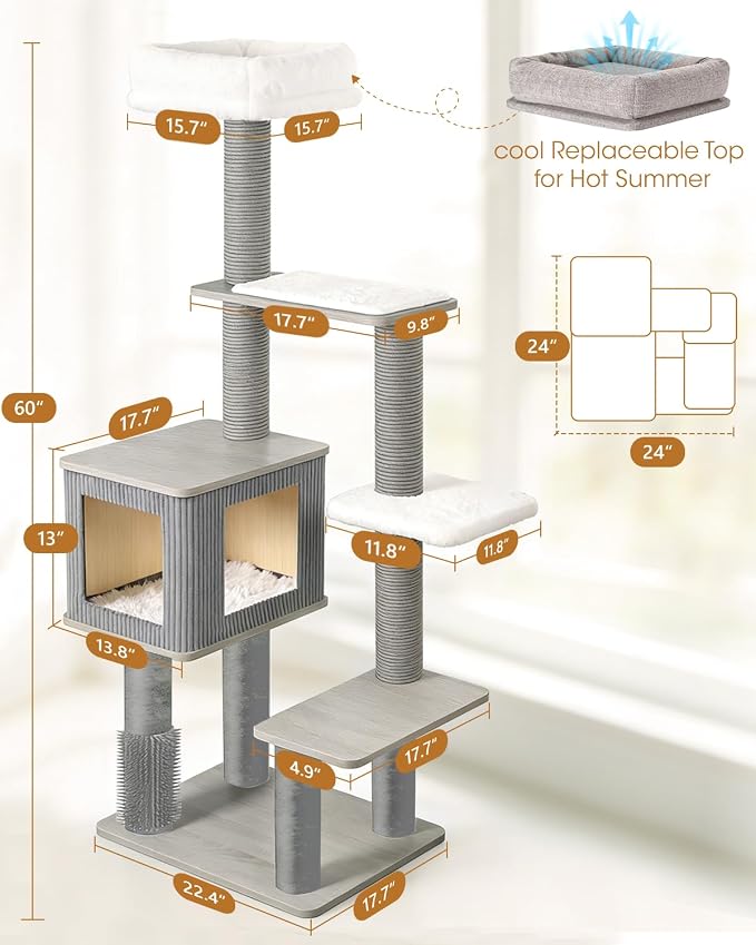 Maine Coon Cat Tree for Large Cats, Modern Cat Tree Tower - Image 4