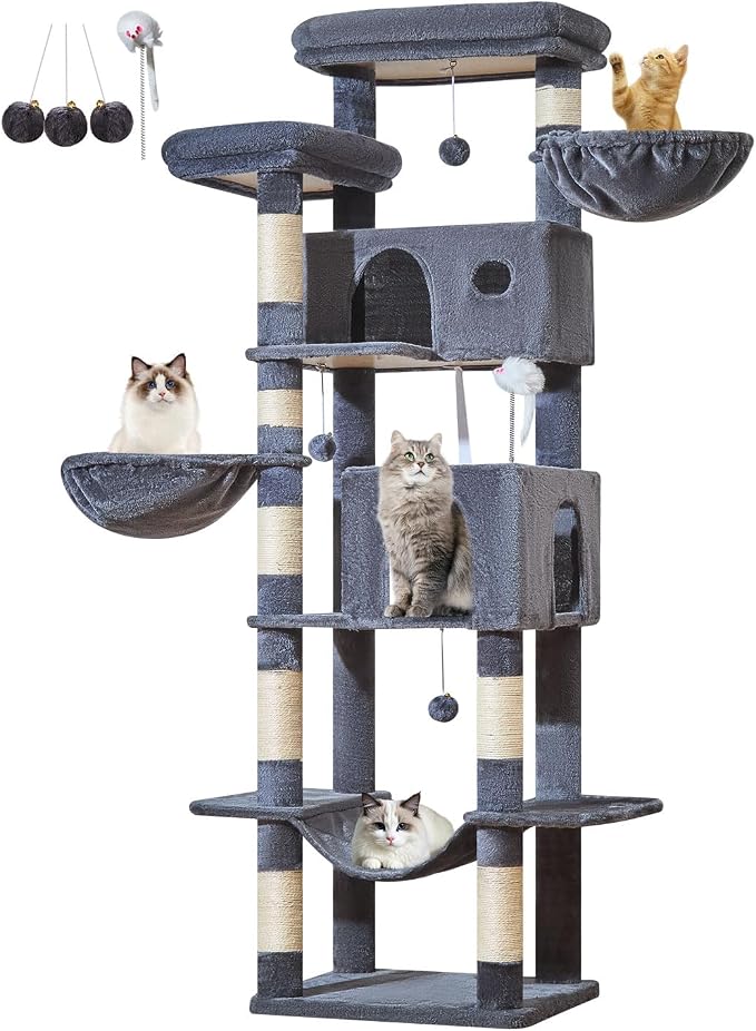 Taoqimiao Cat Tree Tower, 76-Inch Sturdy Cat Tree - Image 9