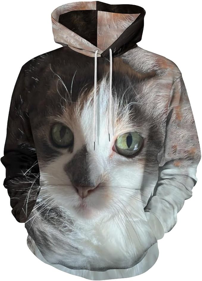 Artsadd Custom Face Unisex athletic Pockets Sweatshirt Loose Hoodie Custom by Artsadd