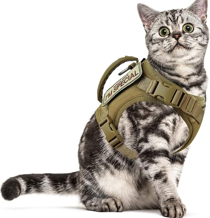 Tactical cat Vest Adjustable Kitten Harness no Pull Puppy Vest by augopapa%C2%AEafamousbrand