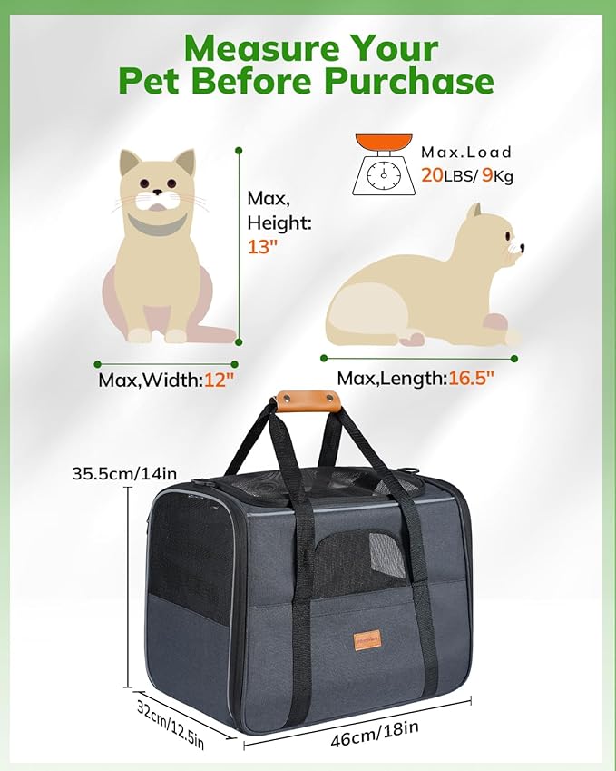 Morpilot Pet Travel Carrier Bag, Soft-Sided Dog Carrier Cat Carrier Pet Carrier - Image 5