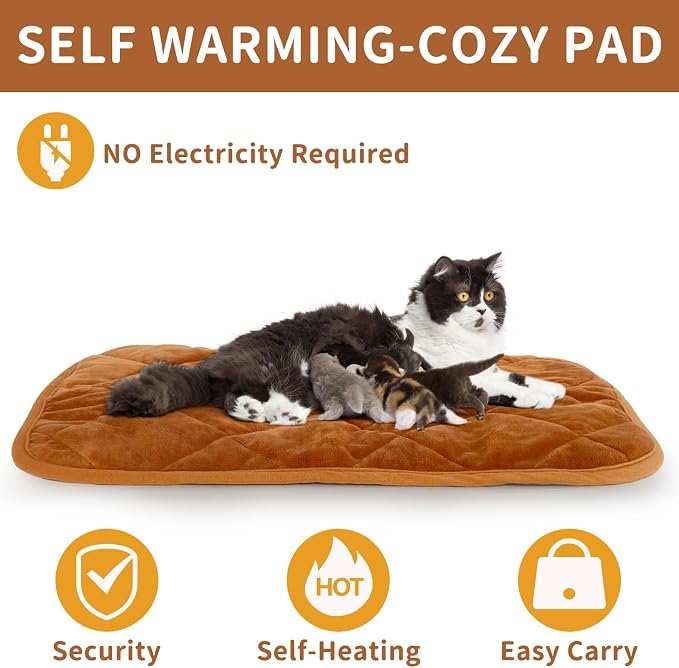 NAMOTEK Self-Warming Cat Bed Indoor/Outdoor Super Soft Self Heating Pet Mat - Image 3